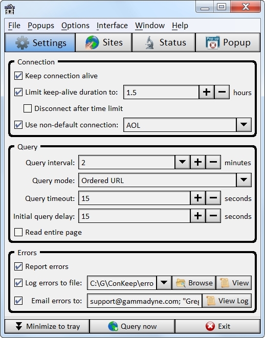 Connection Keeper Screenshot